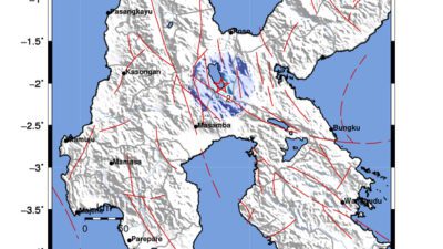 Gempa Berkekuatan 3,9 SR, pusat gempa berada di darat 71 km BaratDaya Poso