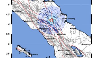 Gempa Berkekuatan 4,3 SR, pusat gempa berada di darat 29 km timur laut Kabupaten Gayo Lues Gempa Berkekuatan 4,3 SR, pusat gempa berada di darat 29 km timur laut Kabupaten Gayo Lues