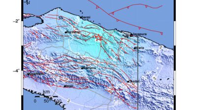 Gempa Berkekuatan 5,3 SR di 107 km BaratDaya KAB-JAYAPURA-PAPUA Tidak Berpotensi Tsunami