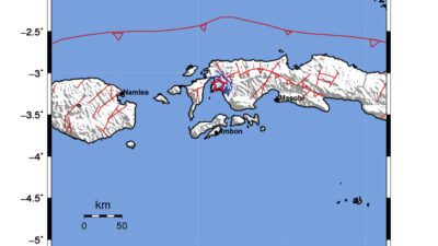 Gempa Berkekuatan 3,3 SR, pusat gempa berada di 10 km barat laut Kairatu Barat Gempa Berkekuatan 3,3 SR, pusat gempa berada di 10 km barat laut Kairatu Barat