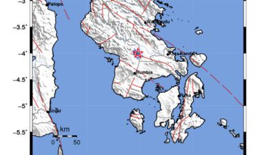 Gempa Berkekuatan 3,0 SR, pusat gempa berada di darat 4 km timur laut Kolaka Timur Gempa Berkekuatan 3,0 SR, pusat gempa berada di darat 4 km timur laut Kolaka Timur