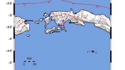 Gempa Berkekuatan 3,4 SR, pusat gempa berada di darat 7 km barat laut Amalatu Gempa Berkekuatan 3,4 SR, pusat gempa berada di darat 7 km barat laut Amalatu