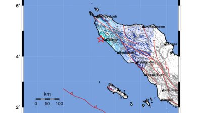 Gempa Berkekuatan 4,9 SR, pusat gempa berada di laut 14 km Barat Calang- Aceh Jaya