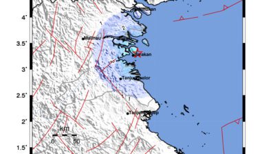 Gempa Berkekuatan 4,4 SR, pusat gempa berada di laut 9 km tenggara Tarakan
