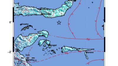 Gempa Berkekuatan 6,2 SR di 49 km Tenggara BOLAANGUKI-BOLSEL-SULUT Tidak Berpotensi Tsunami