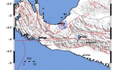 Gempa Berkekuatan 3,6 SR, pusat gempa berada di darat 13 km Timur Laut Nabire