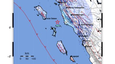 Gempa Berkekuatan 5,0 SR di 96 km Tenggara NIASSELATAN-SUMUT Tidak Berpotensi Tsunami