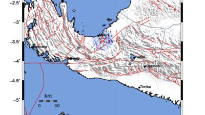 Gempa Berkekuatan 3,7 SR, pusat gempa berada di darat 11 km Tenggara Nabire