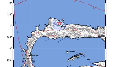 Gempa Berkekuatan 3,8 SR, pusat gempa berada di darat 19 km barat laut Buol