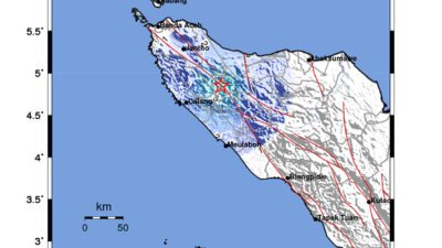 Gempa Berkekuatan 4,4 SR, pusat gempa berada di darat 29 km Barat Daya Kab. Pidiejaya Aceh