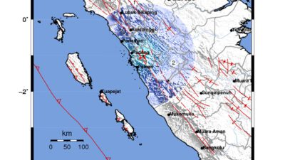 Gempa Berkekuatan 4,7 SR, pusat gempa berada di darat 18 km barat daya Kab. Solok