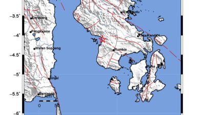 Gempa Berkekuatan 2,4 SR, pusat gempa berada di darat 7 km tenggara Kolaka