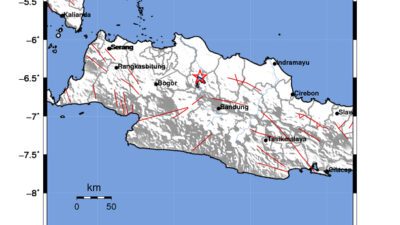 Gempa Berkekuatan 2,3 SR, pusat gempa berada di darat 14 km Barat Laut Kab. Purwakarta